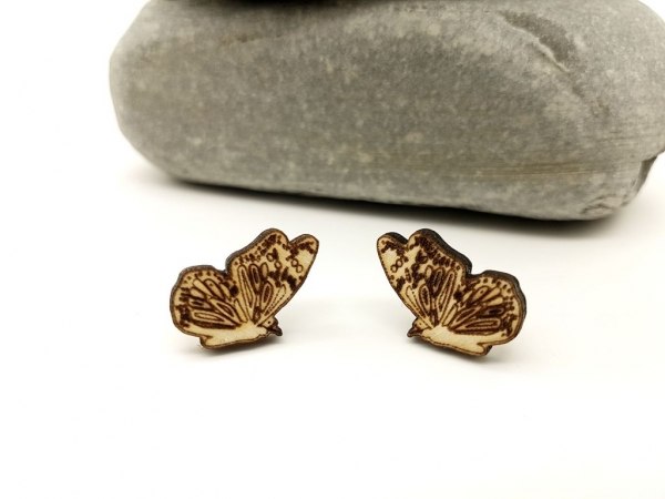 Schmetterling Holz Ohrstecker